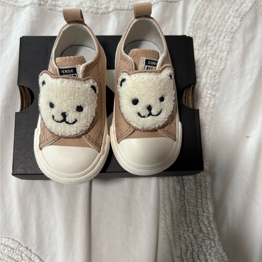 Converse Kids' Bear Face Sneakers - Brown and White